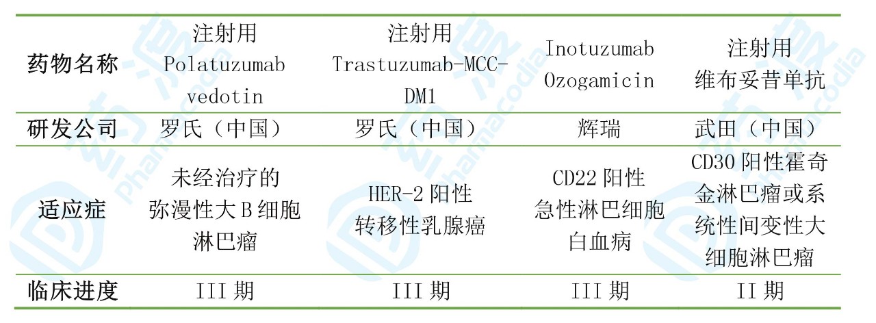 表3. 已上市ADC在中国研发情况一览