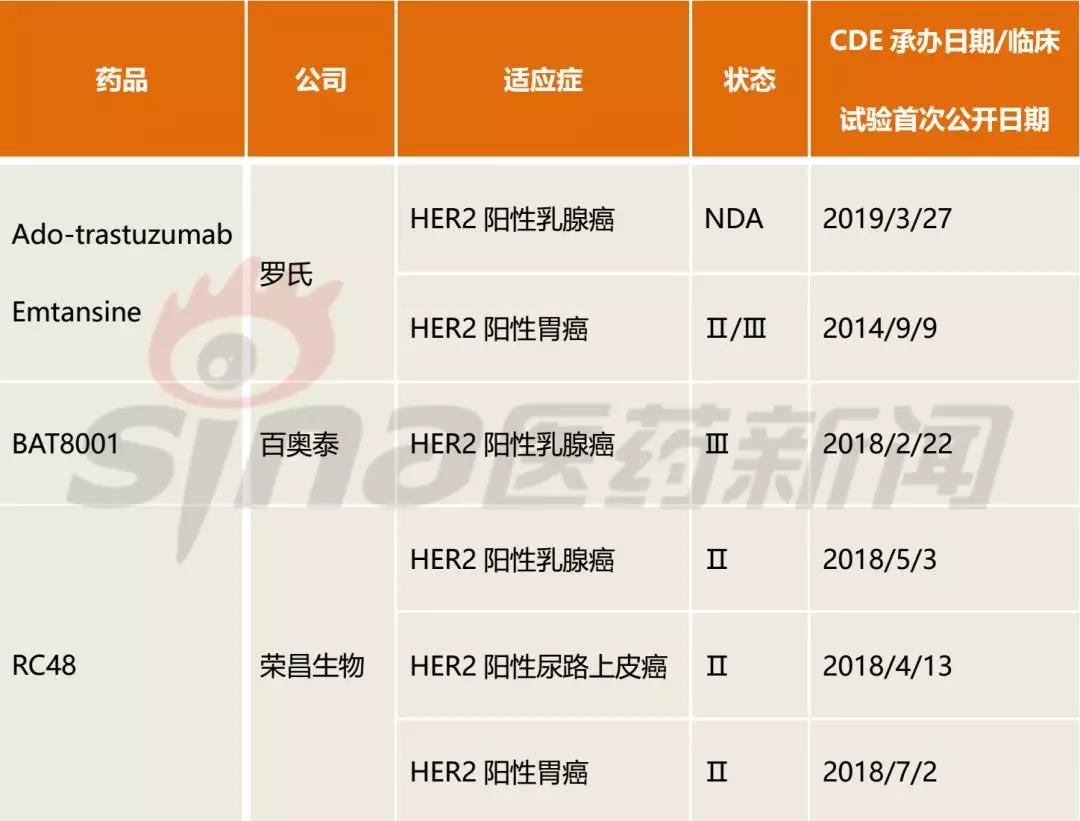 表2 中国进入临床Ⅱ期以上的抗HER2单抗ADC药物