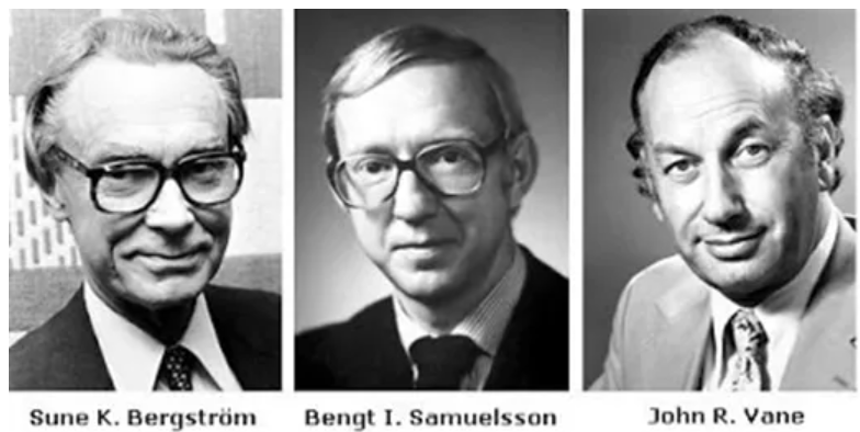 1982年三位科学家因发现了前列腺素和相关的生物活性物质而获得诺贝尔奖