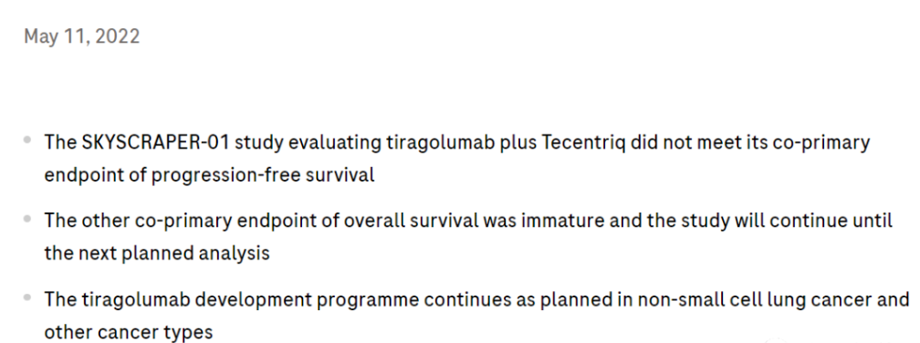 再折戟！羅氏PD-L1+TIGIT一線治療NSCLC又一項關(guān)鍵臨床失敗