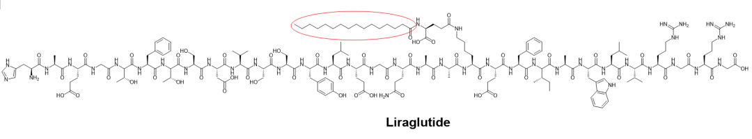 利拉鲁肽（Liraglutide）结构式