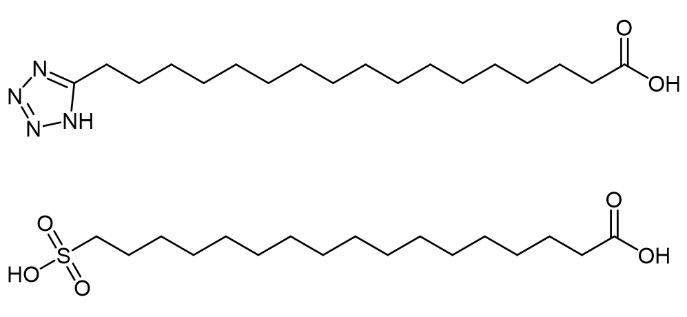 C18二酸的四唑和磺酸类似物化学结构