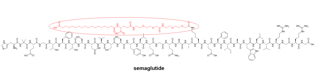 脂化多肽司美格鲁肽化学结构