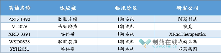 全球在研ATM抑制劑整理