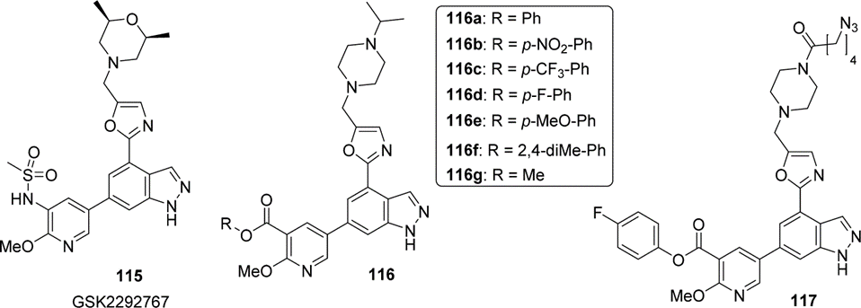 图7 以活化酯作为靶头共价修饰PI3Kδ的Lys779