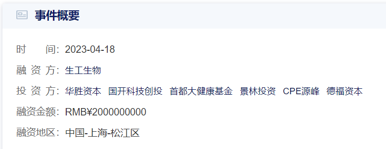 诺和控股宣布参与投资生工生物工程（上海）股份有限公司（以下简称“生工生物”）超20亿元战略融资