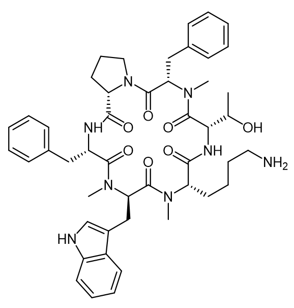 三-N-甲基化Veber-Hirschmann肽化学结构