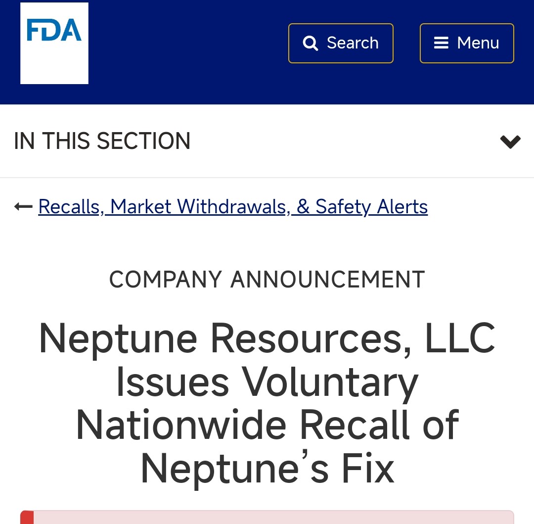 Neptune旗下三款药品因含有噻奈普汀而要求召回。