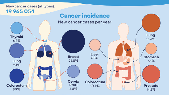 肺癌、乳腺癌和结直肠癌仍稳坐前三。
