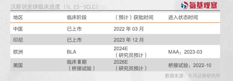 漢斯?fàn)盥?lián)合化療一線治療廣泛期小細(xì)胞肺癌的上市許可申請獲歐洲藥品管理局受理