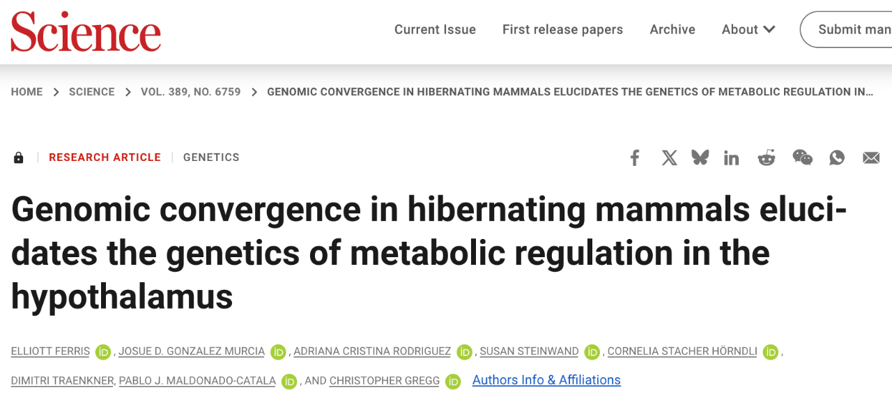 Genomic convergence in hibernating mammals elucidates the genetics of metabolic regulation in the hypothalamus