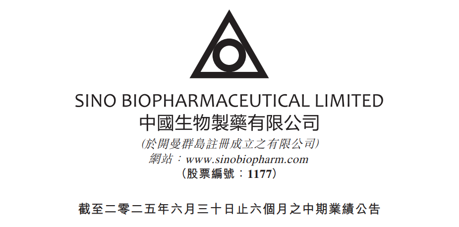 圖1. 中國生物制藥2025H1財報，來源：其官方公告