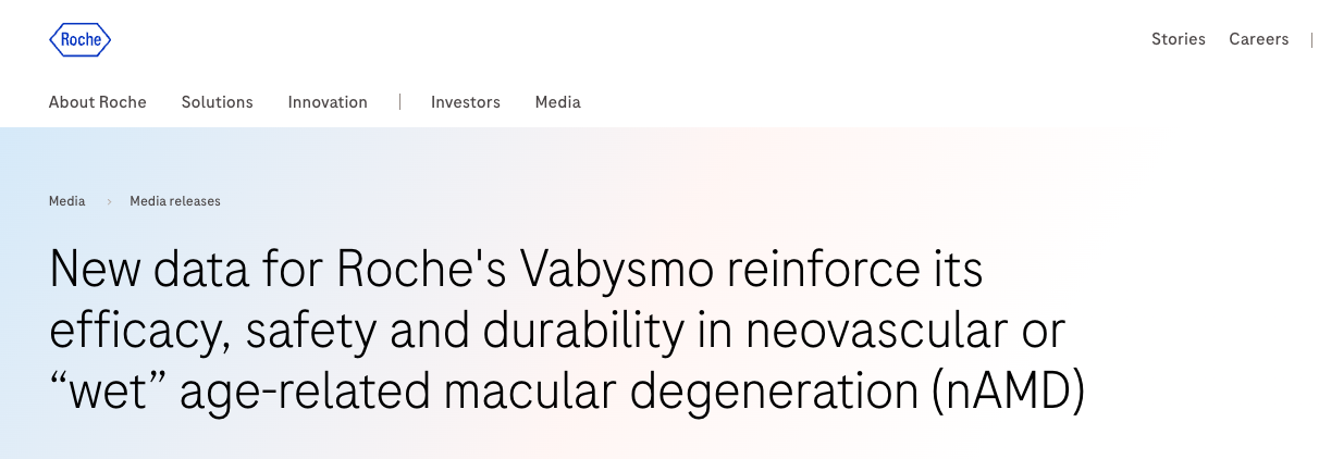 9 月 5 日，羅氏公布了法瑞西單抗（商品名：Vabysmo）的 AVONELLE-X 和 SALWEEN 研究最新數(shù)據(jù)。
