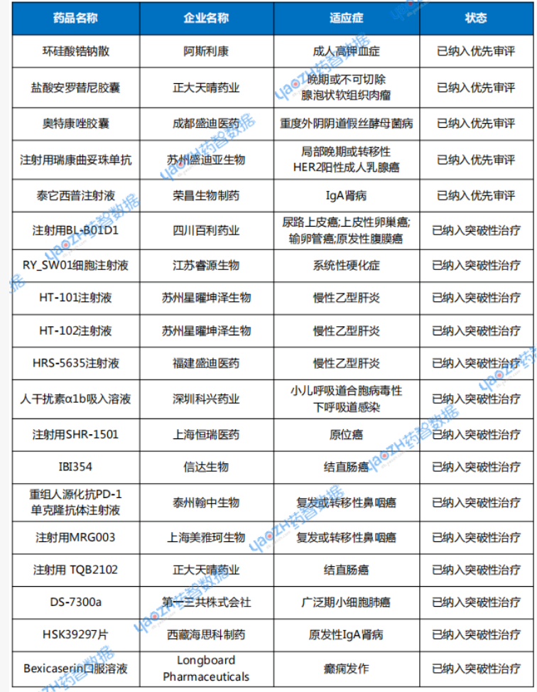 2025年9月優(yōu)先審評(píng)與突破性治療品種名單  2025年9月優(yōu)先審評(píng)與突破性治療品種名單