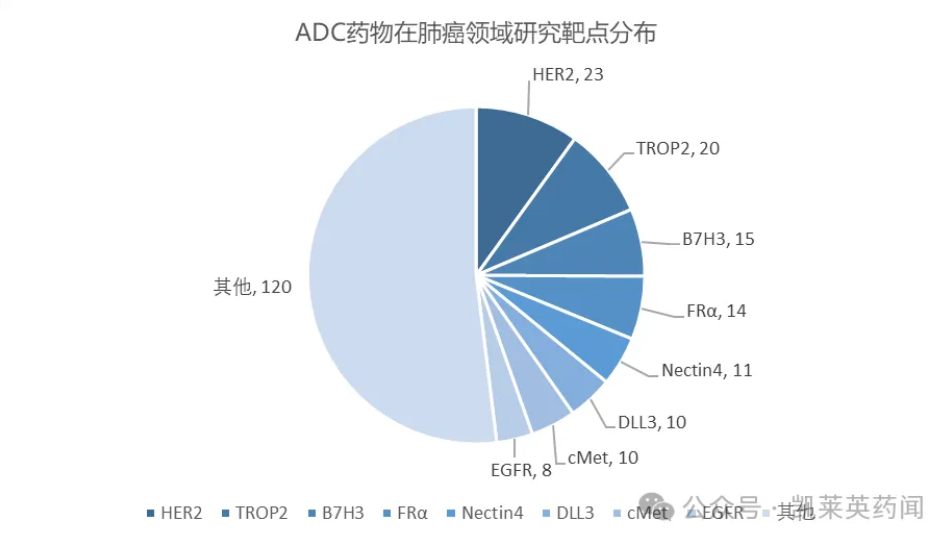ADC藥物在肺癌領(lǐng)域研究靶點分布