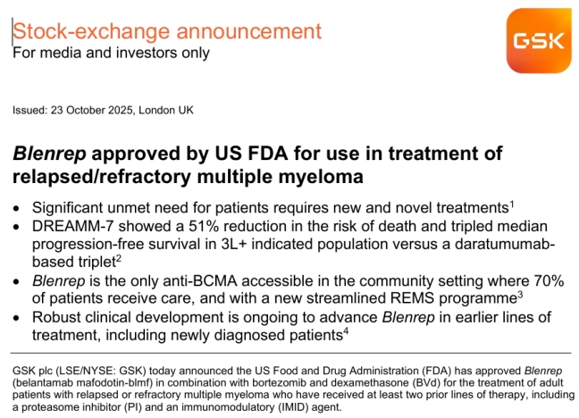 瑪貝蘭妥單抗成為全球首個(gè)上市的BCMA ADC藥物