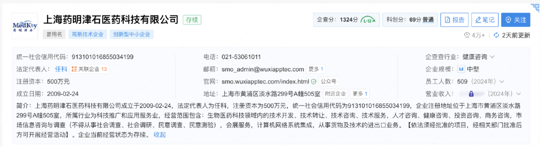 上海藥明津石醫(yī)藥科技有限公司